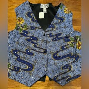 Vintage Bali collection sequin pearl vest 19 pit to pit